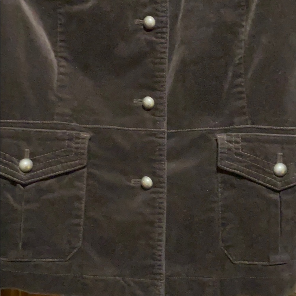 Mossimo Brown Velvet Button Down Jacket - image 3